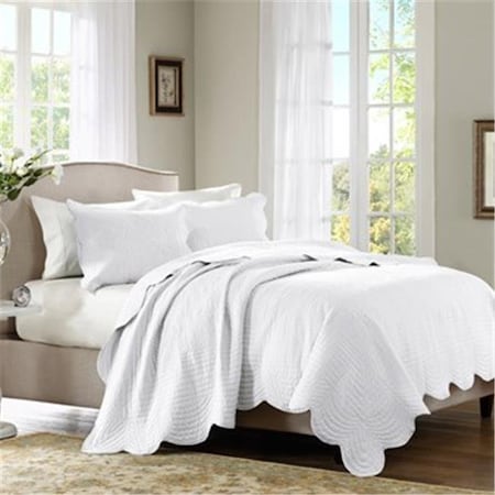 Madison Park Madison Park MP13-1037 Tuscany 3 Piece Coverlet Set; White - Full & Queen MP13-1037